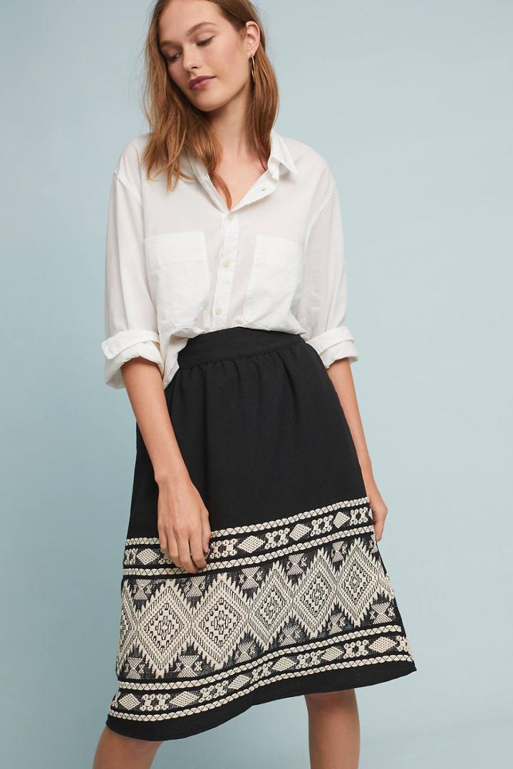 The Odells Geometric Midi Skirt