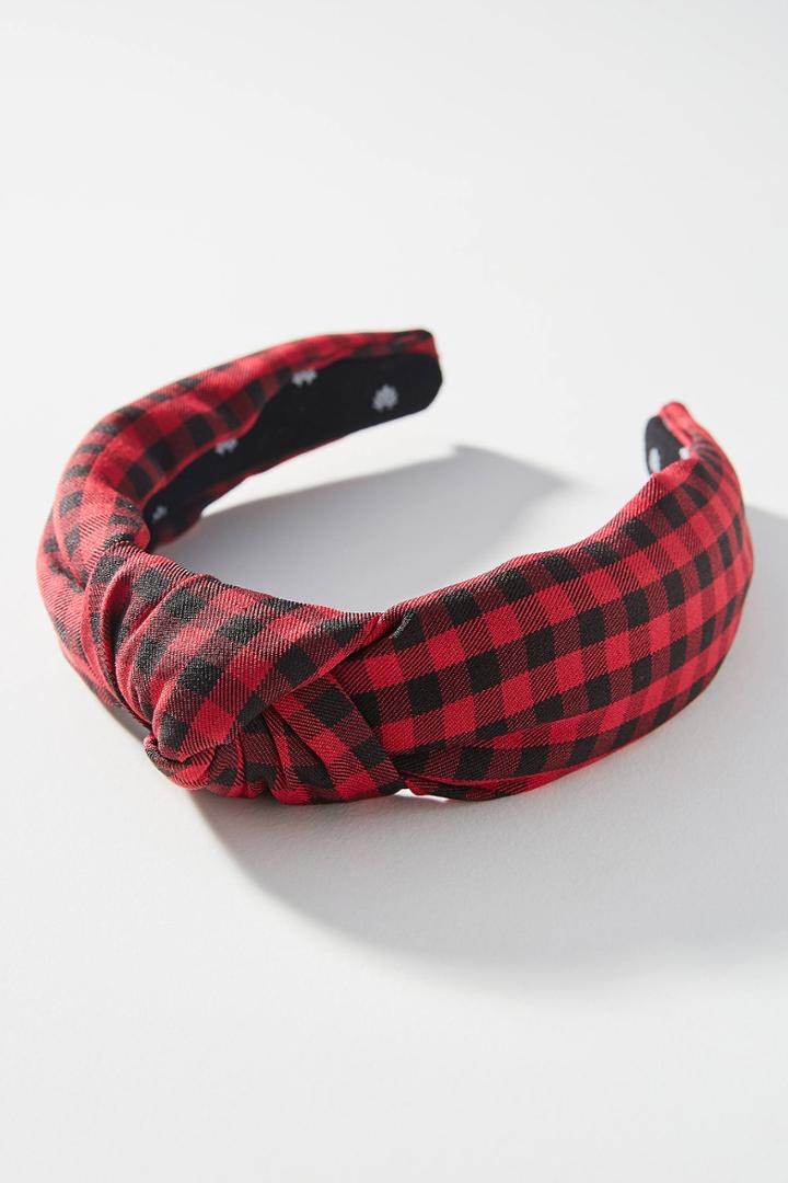 Lele Sadoughi Abbie Gingham Knotted Headband