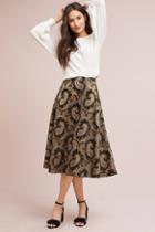 Anthropologie Flared Jacquard Skirt
