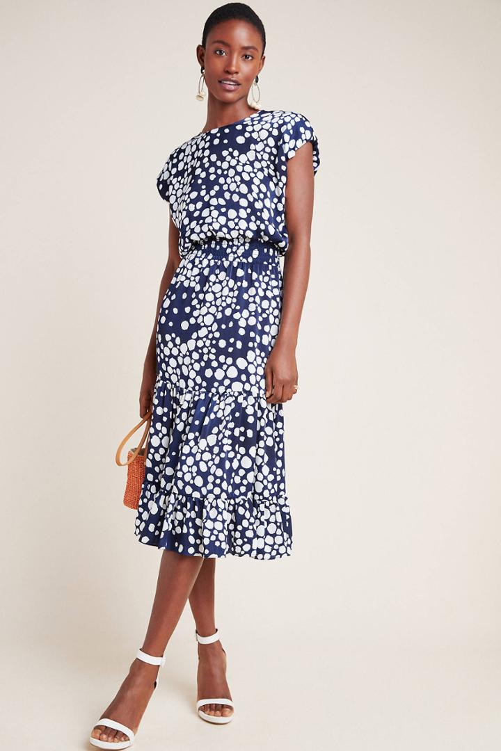 Misa Anali Ditsy Dot Midi Dress