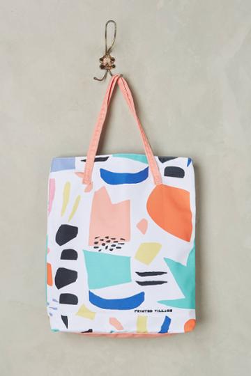 Printed Village Color Collage Tote Bag