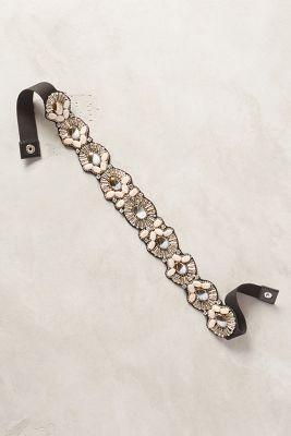 Anthropologie Jeweled Fans Stretch Belt