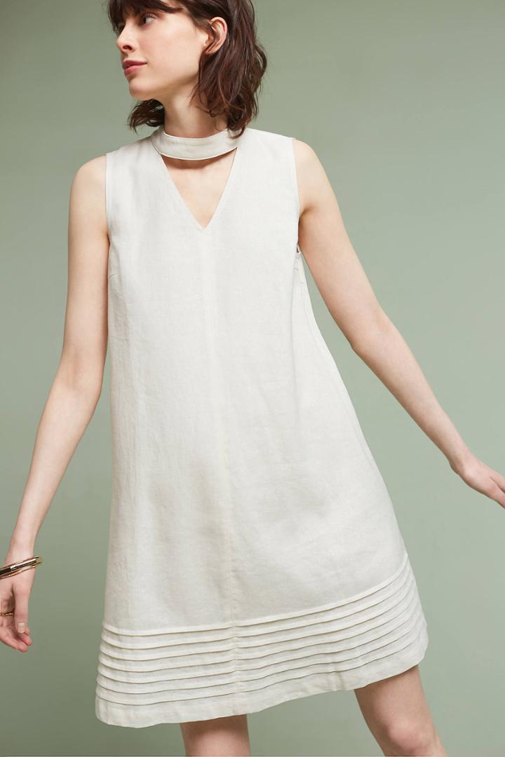 Mo:vint Cutout Linen Swing Dress