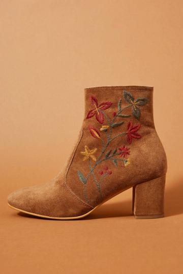 Kmb Floral Embroidered Booties