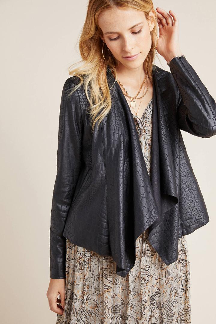 Blanknyc Cobra Draped Faux-leather Jacket