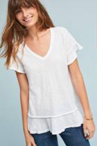 Left Of Center Ruffled V-neck Tee