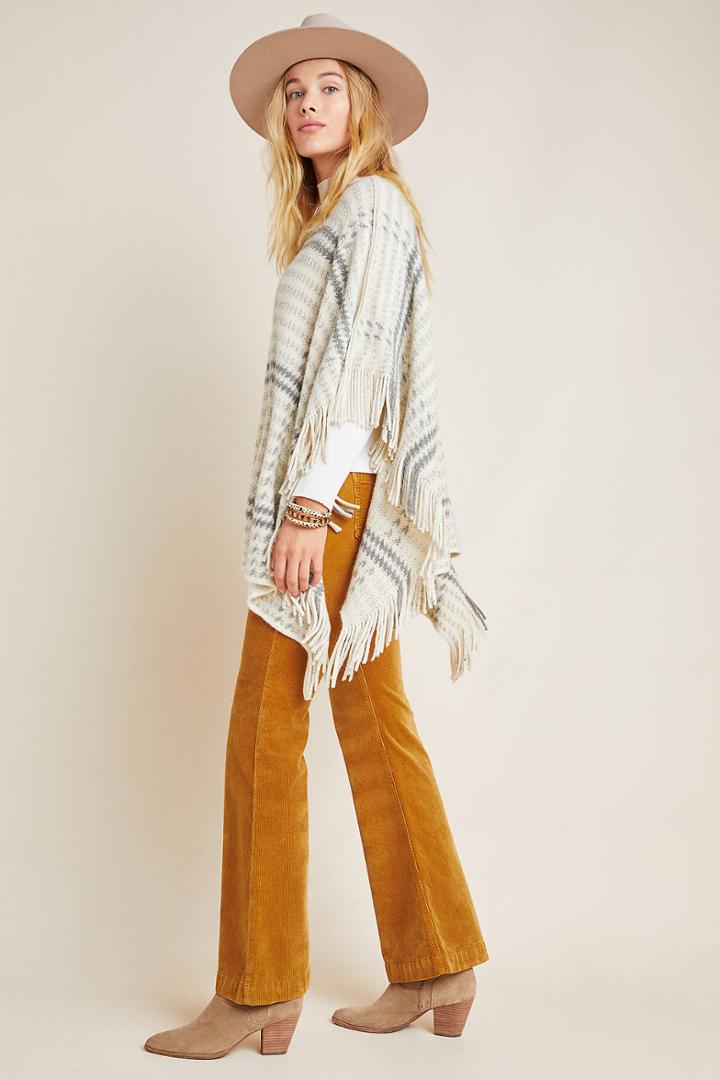 Anthropologie Victoria Windowpane Poncho