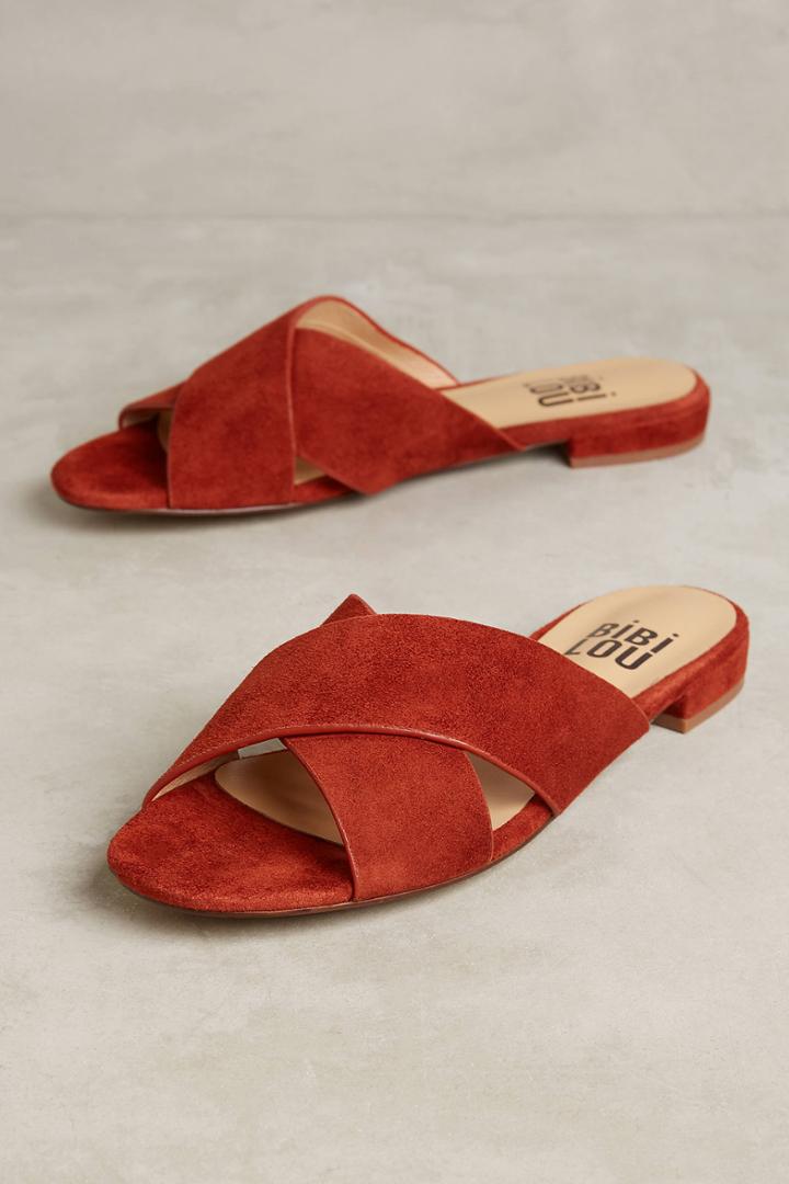 Bibi Lou Crossed Suede Slides