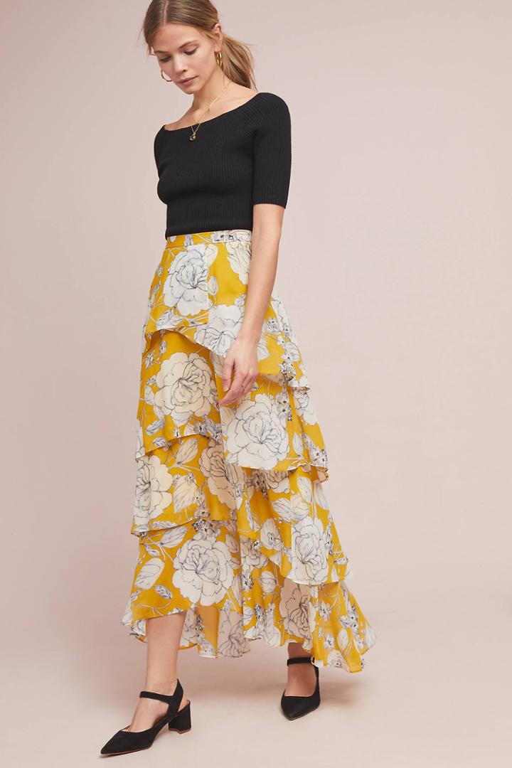Maeve Mosier Tiered Maxi Skirt