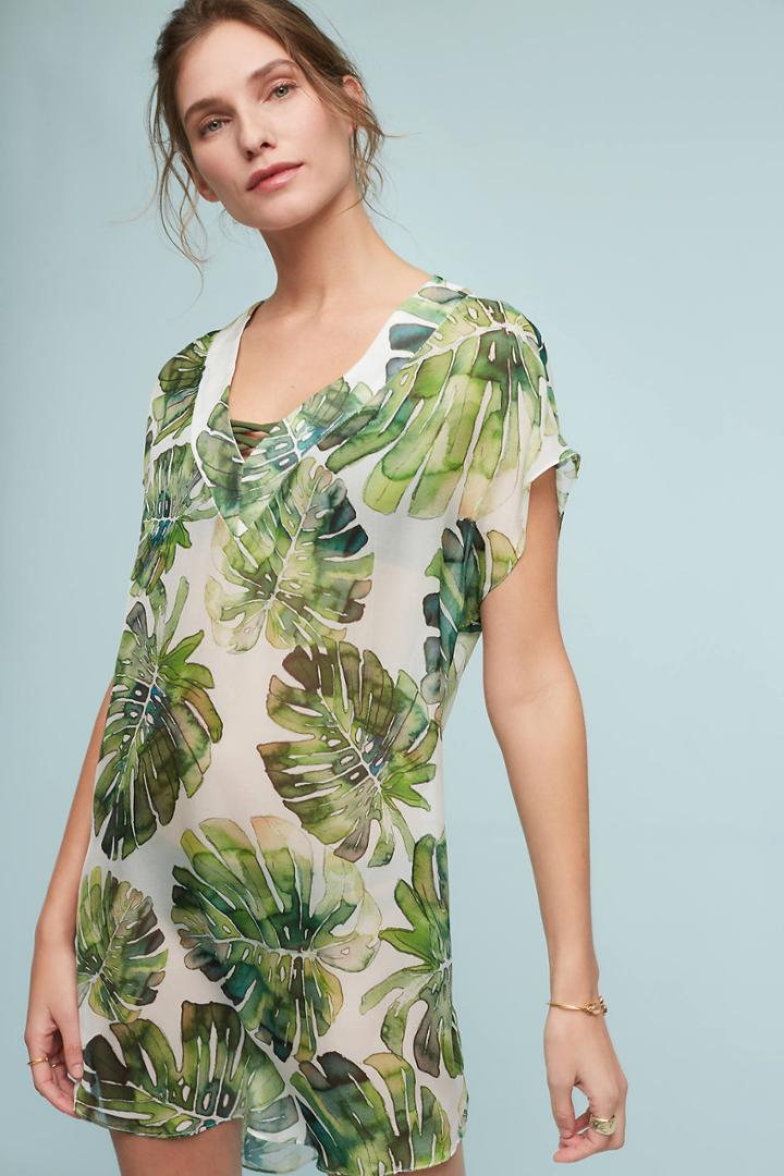 Shoshanna Banana Leaf Silk Tunic