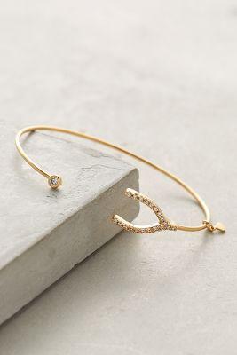Anthropologie Glimmered Wishbone Cuff