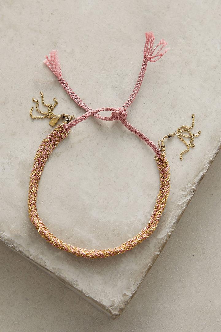 Marie-laure Chamorel Nude Woven Metal Cuff Bracelet