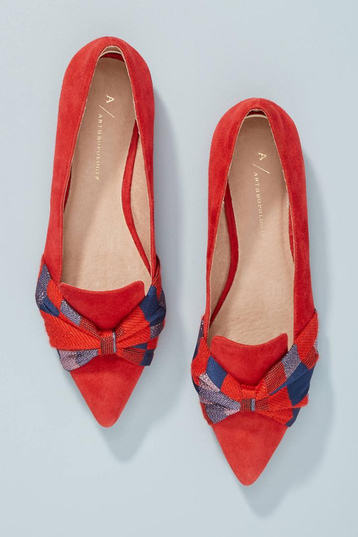 Anthropologie Knotted Bow Flats