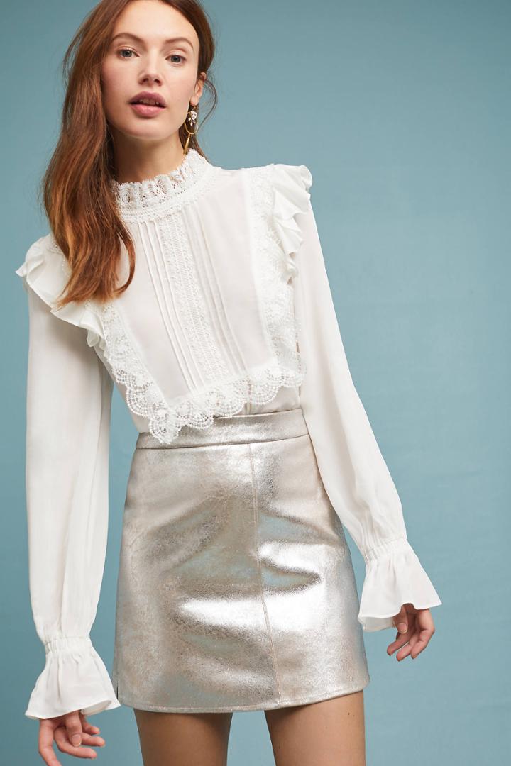 Cupcakes And Cashmere Keller Faux Leather Mini Skirt