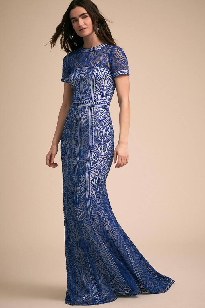Anthropologie Blue Nights Wedding Guest Dress