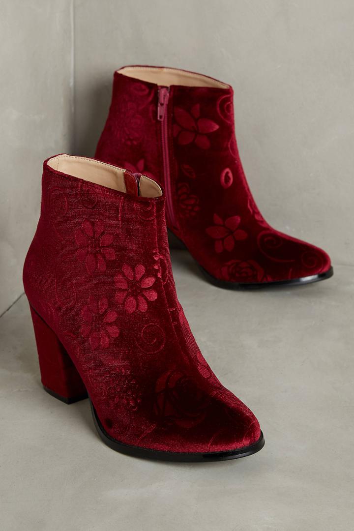 Billy Ella Embossed Velvet Booties