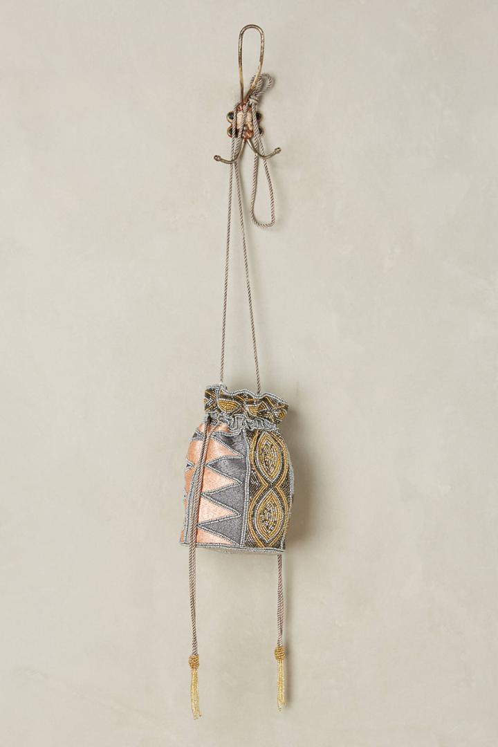 From St Xavier Beaded Zig-zag Bucket Pouch