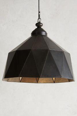 Anthropologie Faceted Steel Pendant