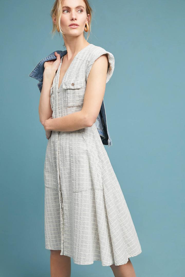 Nico Nico Windowpane Utility Shirtdress