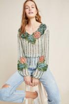 Anthropologie Amy Embellished Peasant Blouse