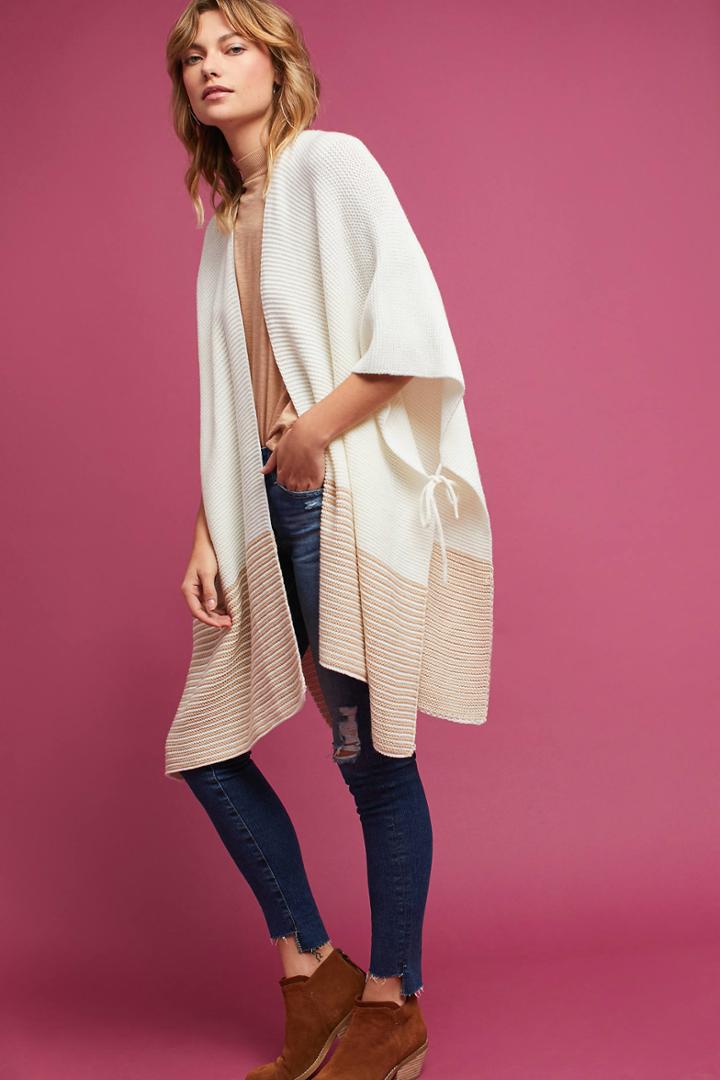 Anthropologie Two-toned Tied Kimono