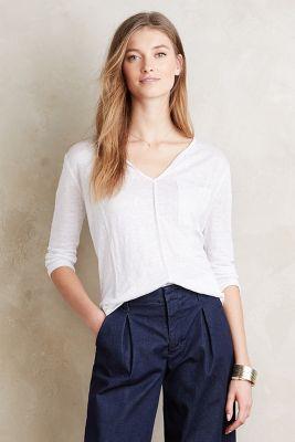 Bordeaux Seamed Linen Tee