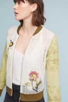 Varun Bahl Floral Eyelet Bomber