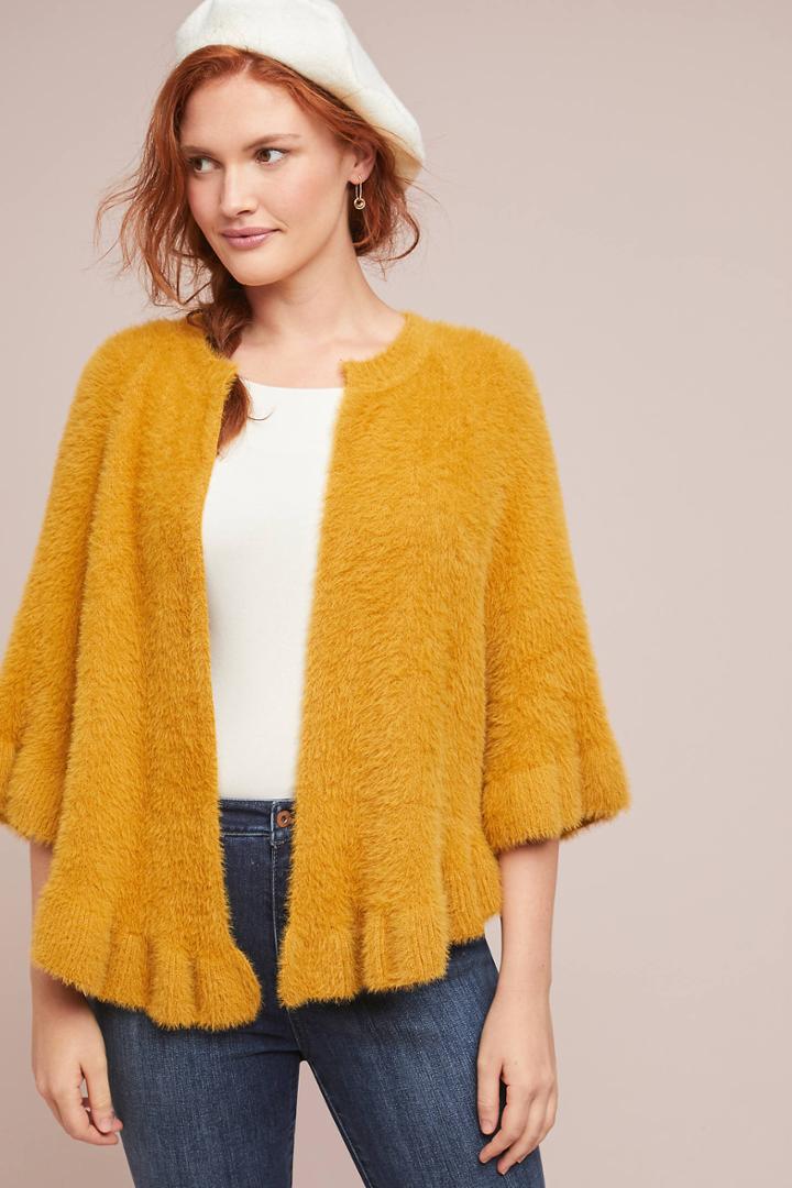 Anthropologie Marigold Ruffled Kimono