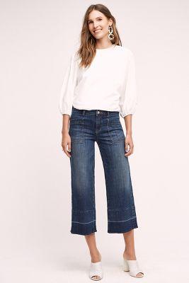 Pilcro Wide-leg Crop Jeans Dark Denim