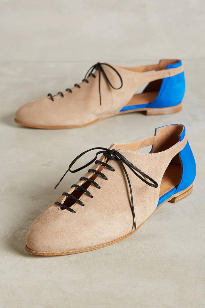 Anthropologie Fl Oxford Cutout Cobalt/t