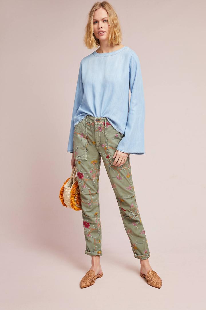Anthropologie Floral Wanderer Utility Pants