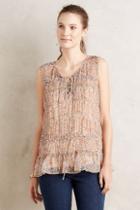 Anthropologie Lace Up Ruched Tunic