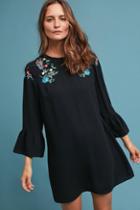 Allison Embroidered Bell-sleeve Mini Dress
