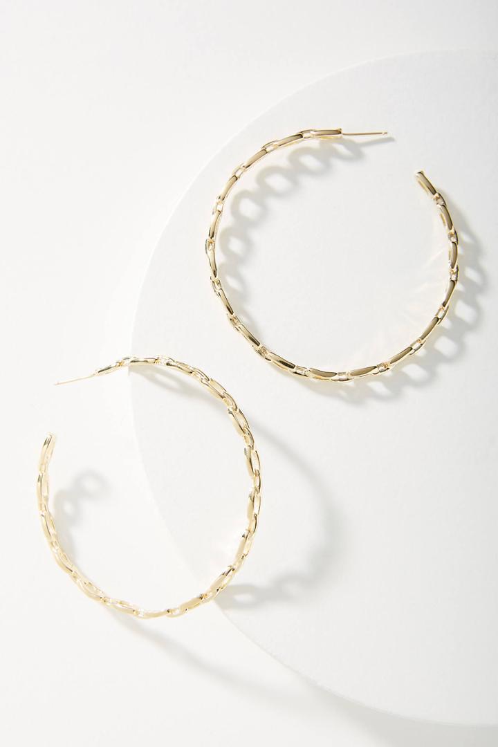 Jennifer Zeuner Jewelry Carmine Chain Hoop Earrings