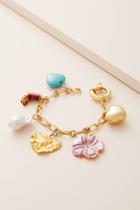 Timeless Pearly Floral Charm Bracelet