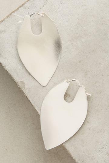 Lila Rice Silver Leaf Duo Hoop Earrings