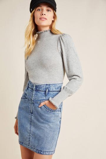 La Vie By Rebecca Taylor Louise Washed Denim Pencil Skirt