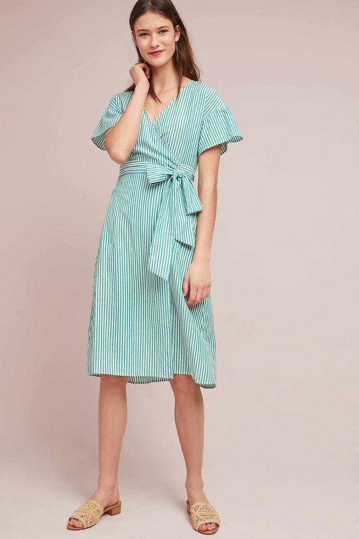 Velvet By Graham & Spencer Wilkes Striped Wrap Dress