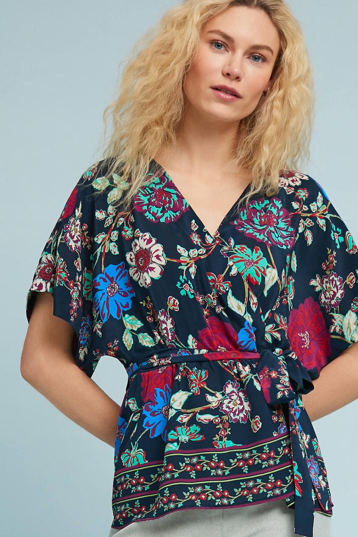 Dolan Left Coast Nacala Silk Wrap Blouse