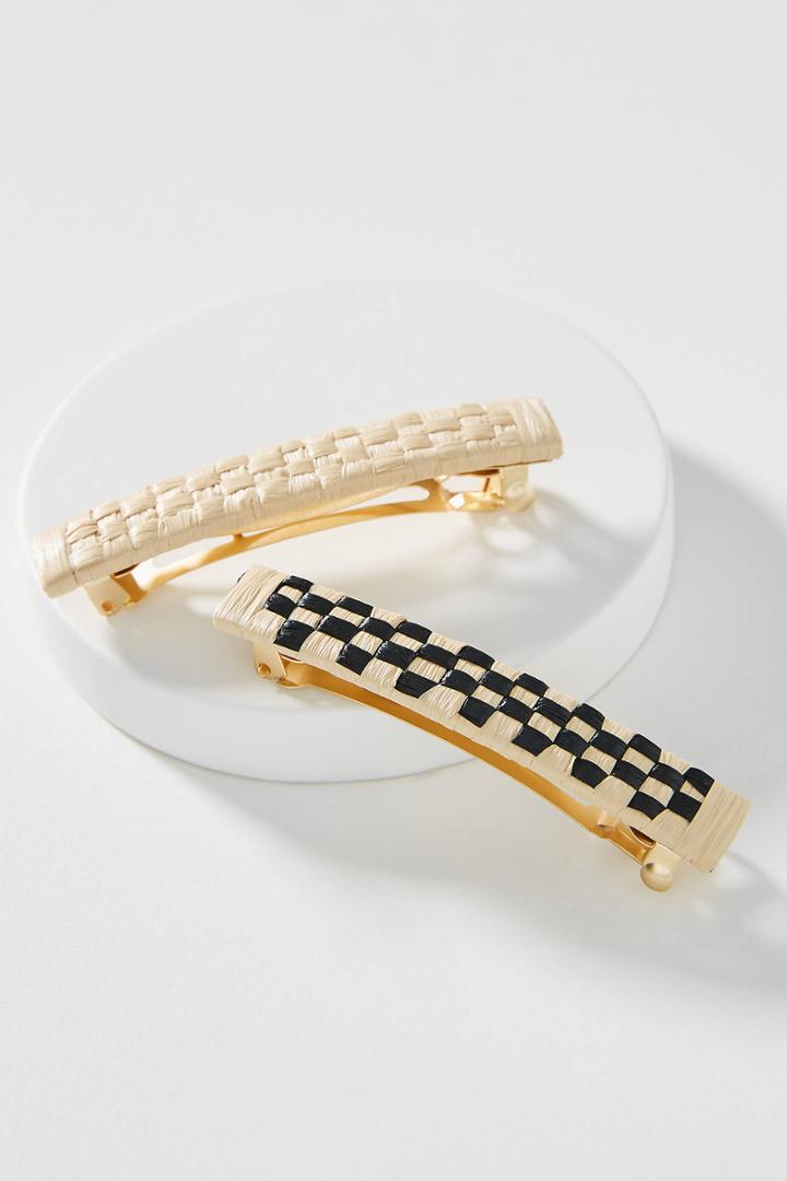Anthropologie Bethany Woven Barrette Set