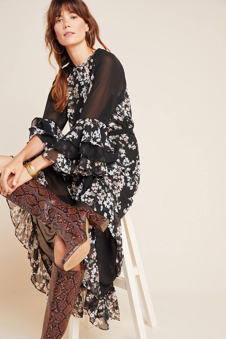 Misa Florence Ruffled Maxi Dress