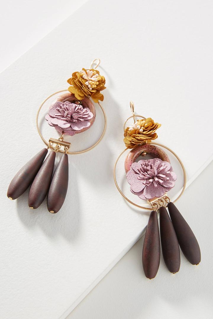 Anthropologie Tumbled Bouquet Drop Earrings