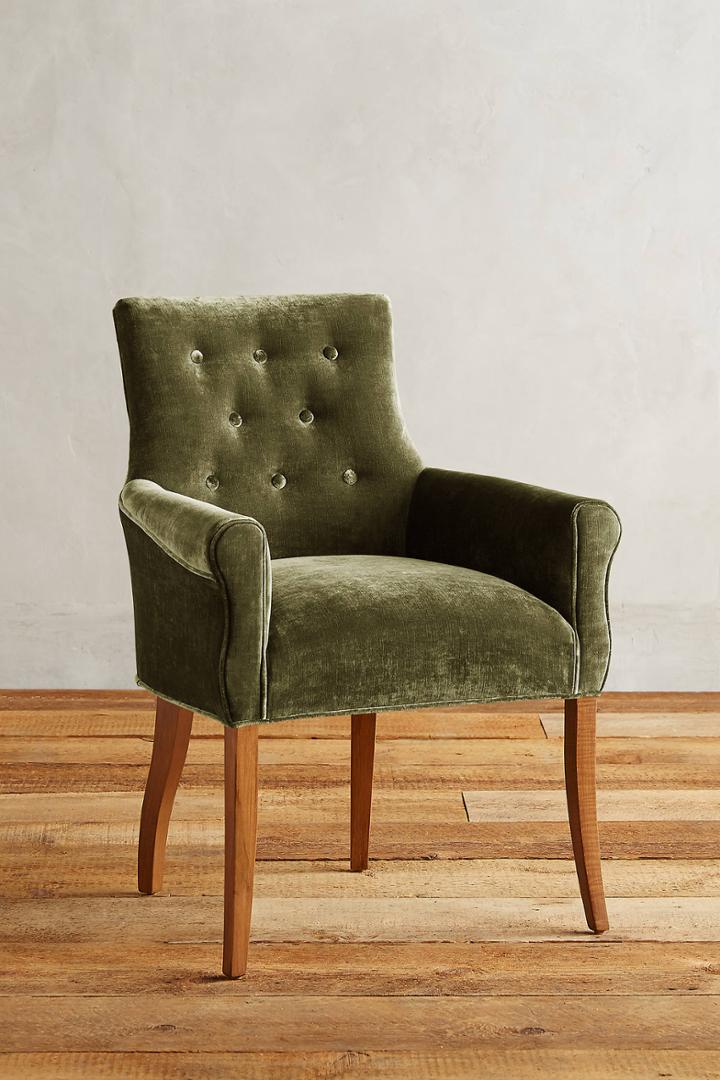 Anthropologie Slub Velvet Abner Armchair