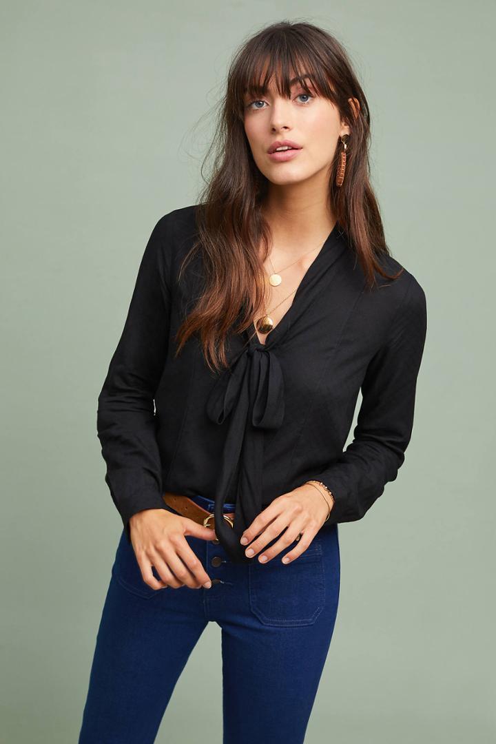 Maeve Iris Neck-tie Blouse