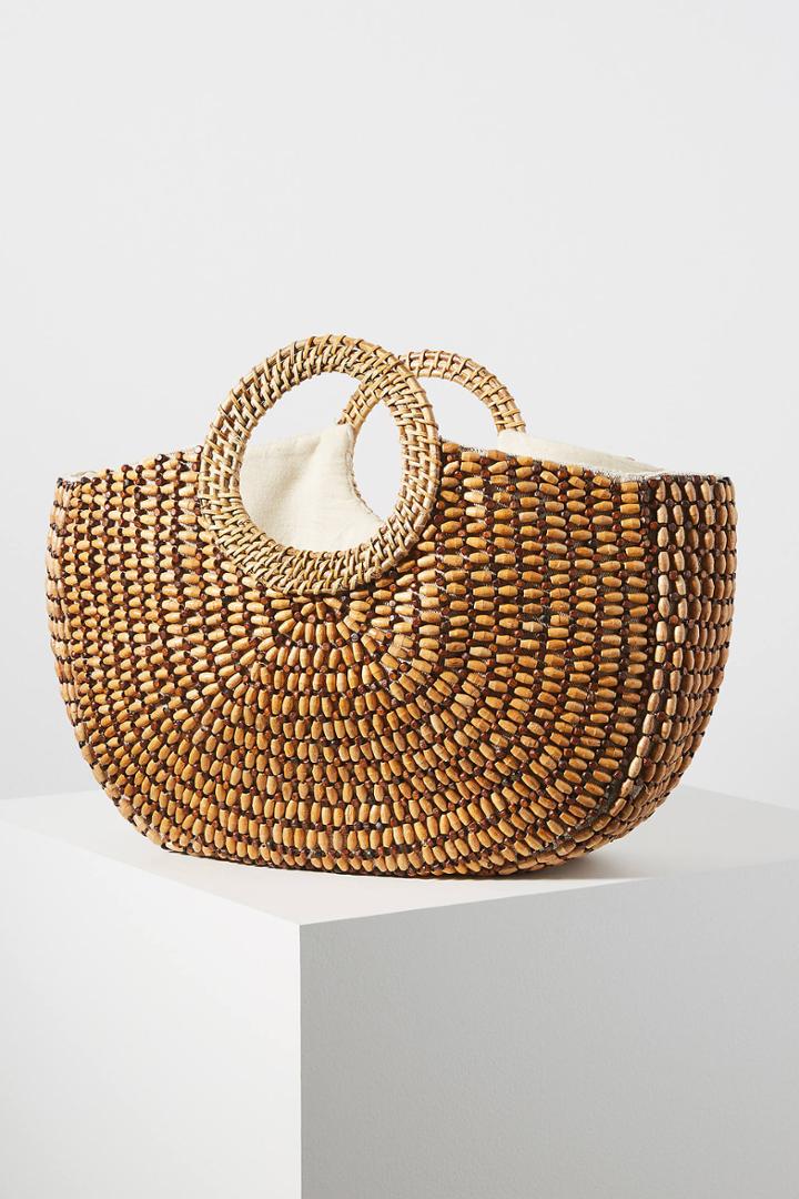 Anthropologie Lindsay Beaded Tote Bag