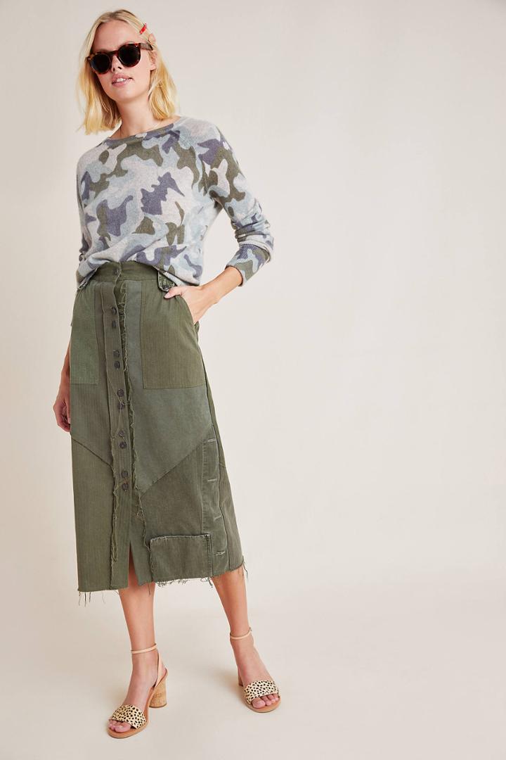 White + Warren Camo Cashmere Sweater