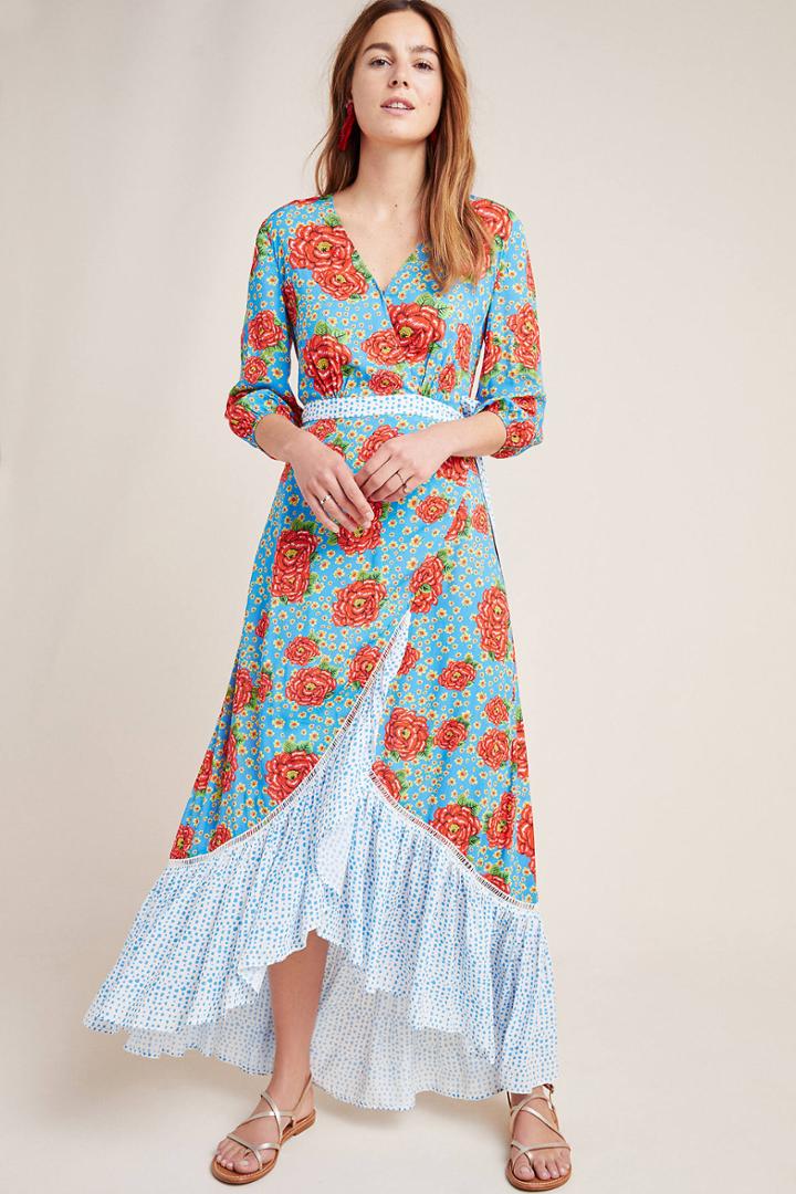 Farm Rio For Anthropologie Farm Rio Susanne Maxi Wrap Dress