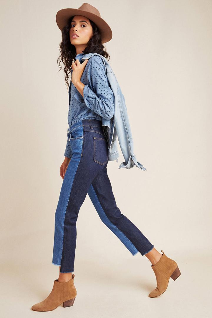 Closed Glow Colorblocked High-rise Straight Jeans