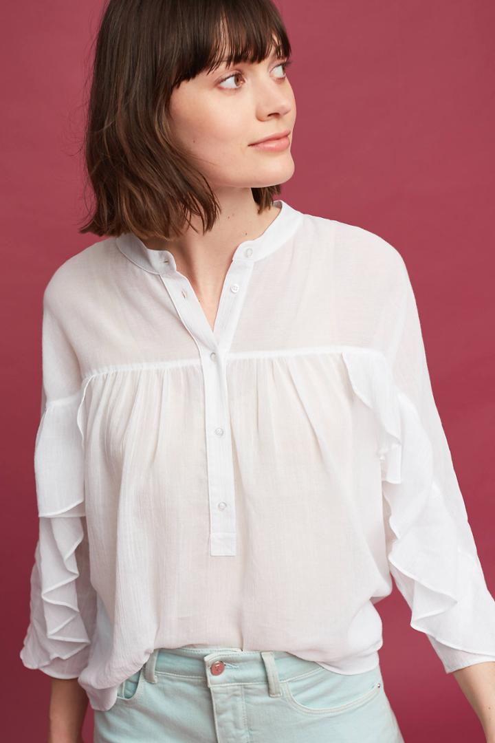 Maeve Ruffled Henley Top