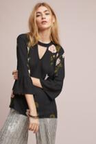 Maeve Floral V-neck Peplum Top
